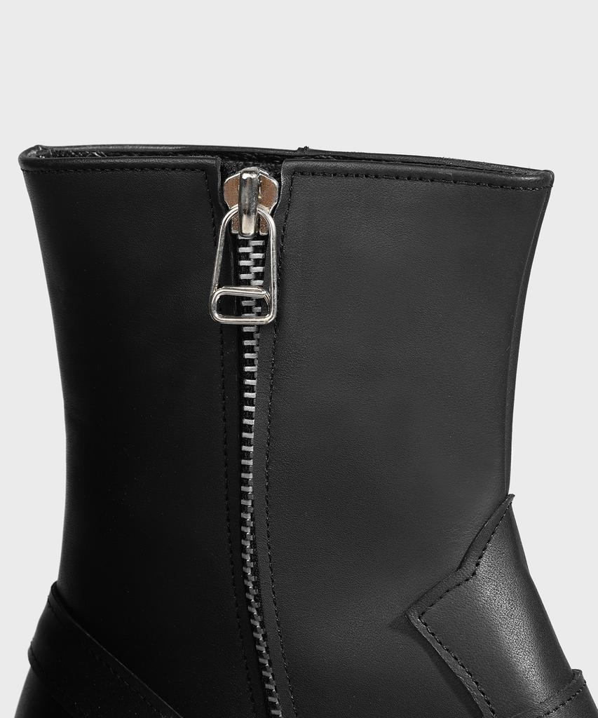 Firenze Atelier Slim Toe Velcro Pull-Up Leather Zip-Up Boots 3344 [Matt Black]