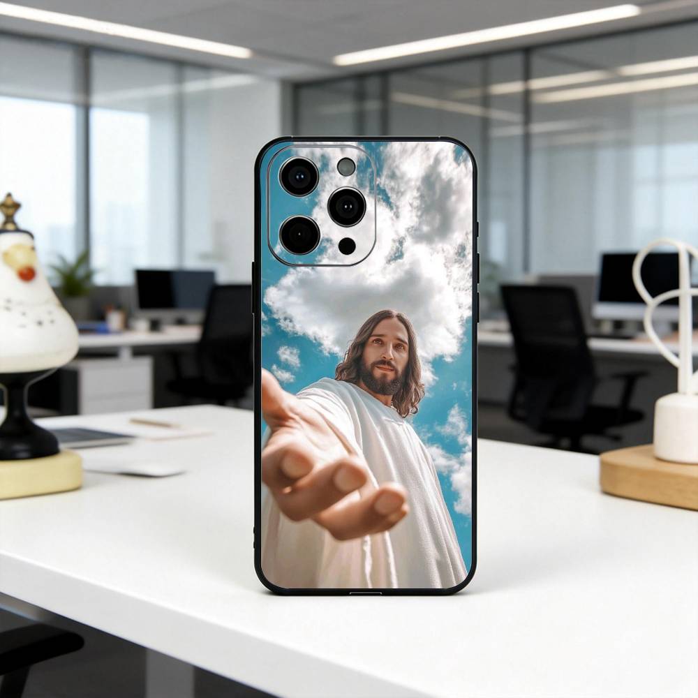 Святой И-Иисус Х-Христос JC Чехол для телефона для iPhone 17, 16, 15, 14, 13, 12, 11 Plus, Pro Max, Другие Мягкий Черный Чехол