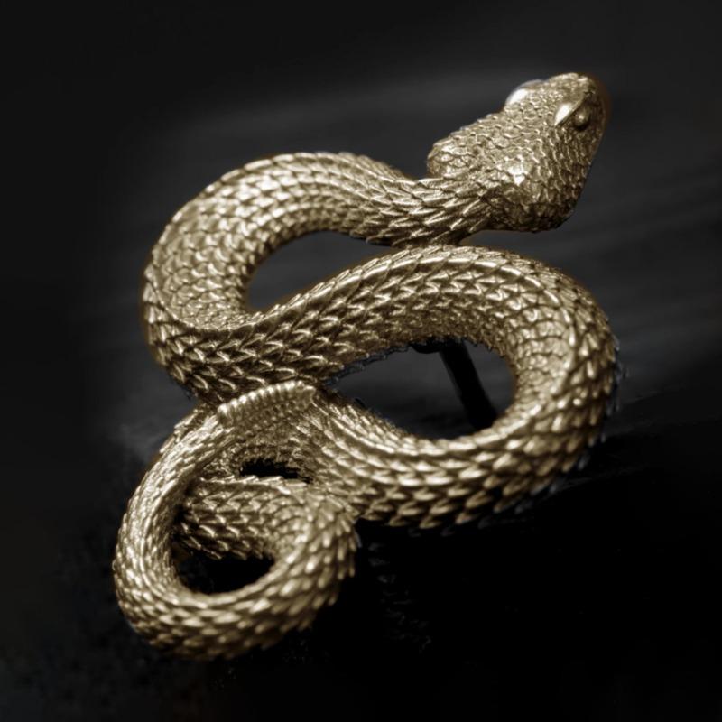 Snake-shaped Brooch, Exquisite Rattlesnake Badge, Personalized Little Snake Anti-glare Collar Buckle Decorative Accessory
