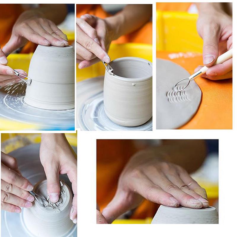 Инструмент для создания текстуры керамики, нож для резьбы по дереву, пластиковая ручка ручной работы, двухголовый кольцевой нож для резьбы по глине, инструмент для тонкой резьбы