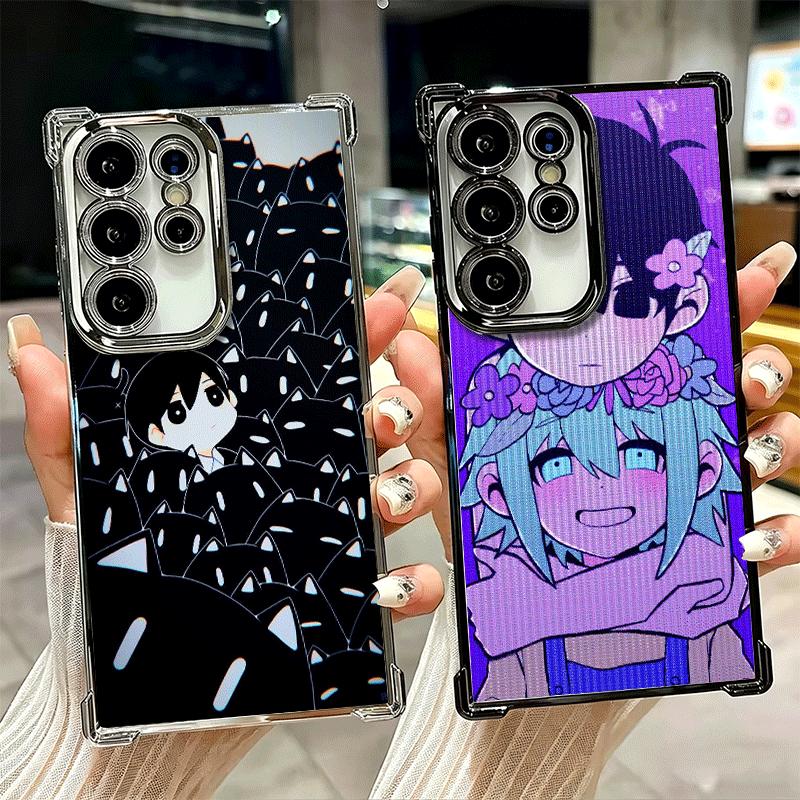 O-Omori Cartoon Game Soft Phone Case For Samsung Galaxy S26 Ultra S25 Edge S24 FE S23 Plus S22 S21 + S20 Plating Anti-Fall Funda
