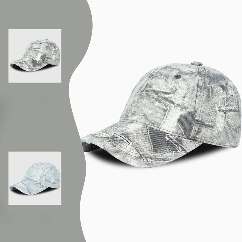 Американская Ретро Уличная Старая Нишевая Джинсовая Бейсболка Мужская и Женская Шоппинг Солнцезащитная Граффити Трендовая Бейсболка Универсальная