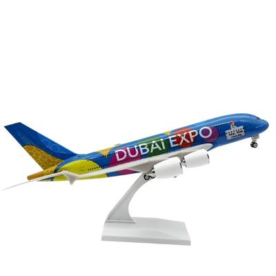 1/400 Выставочная игрушка Смола Самолет 30СМ Масштабная модель Литой Авиалинии А380 Дубай Экспо Окрашенный Авиационный Самолет с Колесом Коллекция Подарки