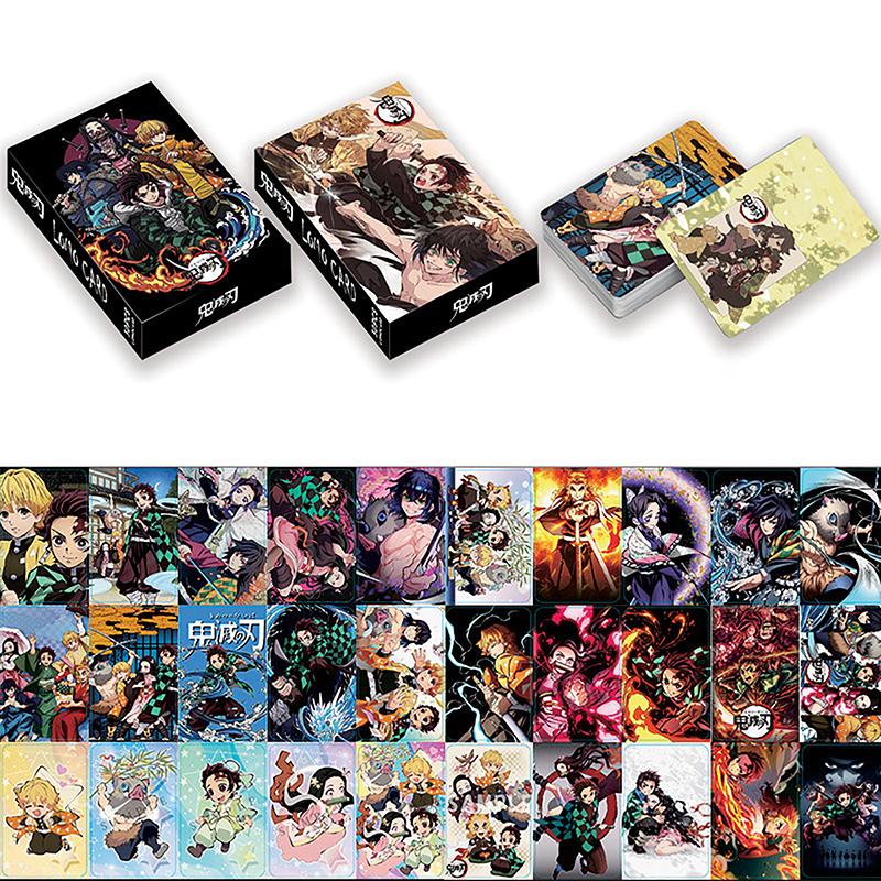 30 шт. карточные игры с открытками, сообщением, подарок для фанатов, коллекция игрушек, Demon Slayer, японское аниме, карта Lomo