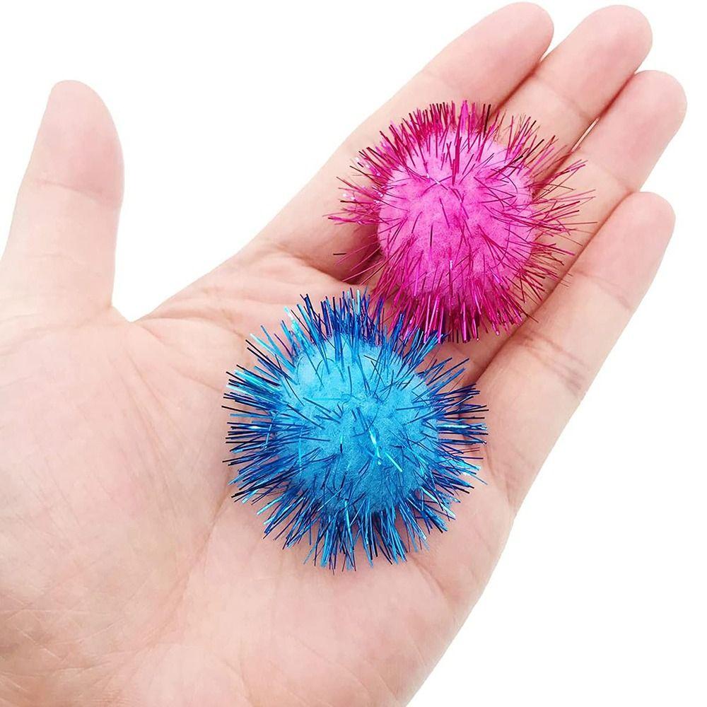 50 шт. игрушки для питомцев интерактивные кошачьи блестящие шарики забавные милые блестящие шарики для игры тренировки помпоны котенок