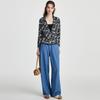Unique Ink Dyeing: Spring 100% Mulberry Silk Collar, Age reducing, Versatile Silk Coat for Women
