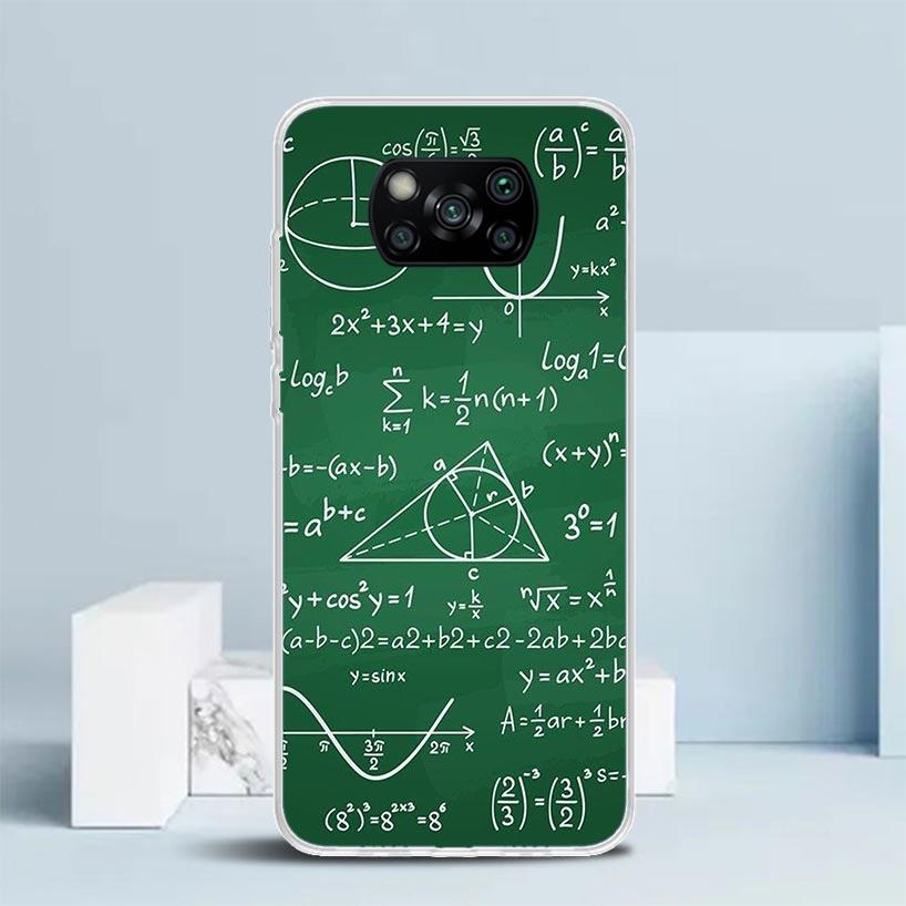 Чехол для телефона с рисунком по физике, химии, математике для Xiaomi Poco F7 Ultra X5 X6 X7 Pro M7 Redmi 15C 15 13C 13 12C 12 10C 10 10A 9 9C 9A 9