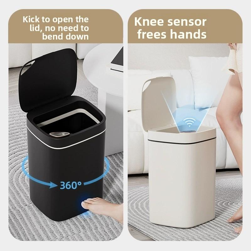 Cubo de basura inteligente con sensor automático para cocina baño y sala de estar