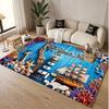 Fish Ocean Theme Soft Crystal Velvet Rug Custom Name & Text Print Non Slip Floor Rug for Bedroom Living Room