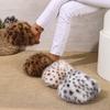 Fashion Women Slippers Leopard Print Flat Bottom Fur Slippers Women Autumn Winter Fashion Home Shoes Warm Anti-Slip Cotton Slides Women