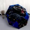 1pc Tiger Roar Automatic Folding Umbrella Automatic Open/Close, 8-Rib Durable Frame, Compact Travel Umbrella Suitable023