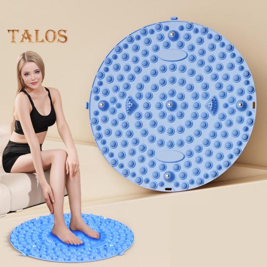 Круглый массажный коврик для ног, снятие боли в ногах, расслабление мышц, рефлексотерапия стоп, противоскользящий портативный акупрессурный коврик, портативный акупунктурный коврик для ходьбы по камням