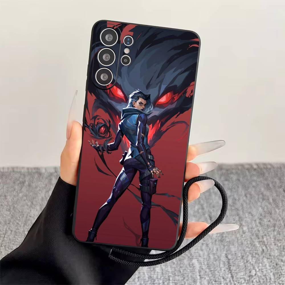V-Valorant  Phone Case For Samsung S25,S24,S21,S22,S23,S30,Ultra,S20,Plus,Fe,Soft Silicone Black Cover