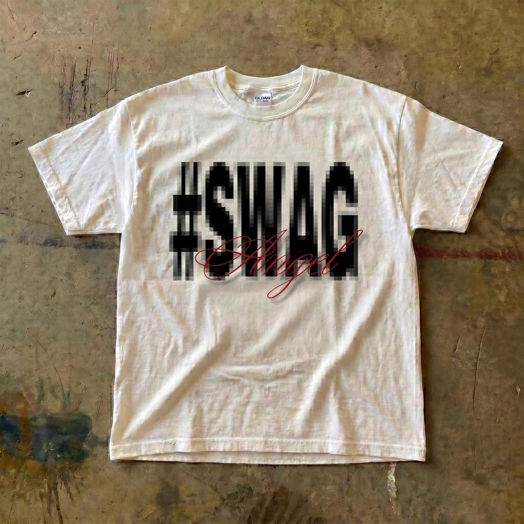Футболка с текстом SWAG | Графическая футболка в стиле streetwear с хэштегом, смелая типографика