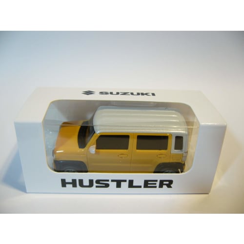 SUZUKI New Hustler Pull-Back Car Diecast Model Car Color Sample Active Yellow and White Two-Tone