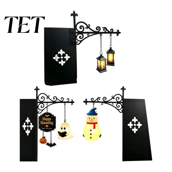 Gothic Room Accessories Ghost LED Bookshelf Lamp with Pumpkin Bat Hanging Charms, Halloween Easy Installation Shelf Bookend Night Light, Reading Nook
