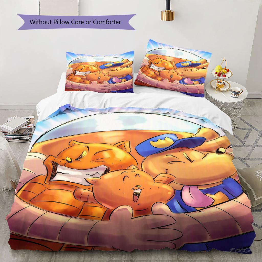 Dog Man Bedding Quilt Set Quilt Cover Pillowcase Home Decoration Birthday Gift (1 * duvet cover + 2 * pillowcase, without core)