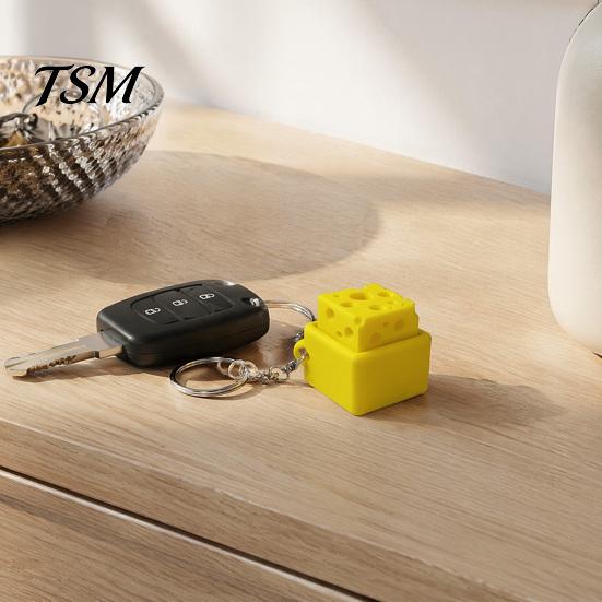 Cheese Fidget Tool 3D Printed Clicker, Mini Square Finger Tactile Feedback Toy Stress Relief Push Keychain, Gift for Students Office Workers Handheld