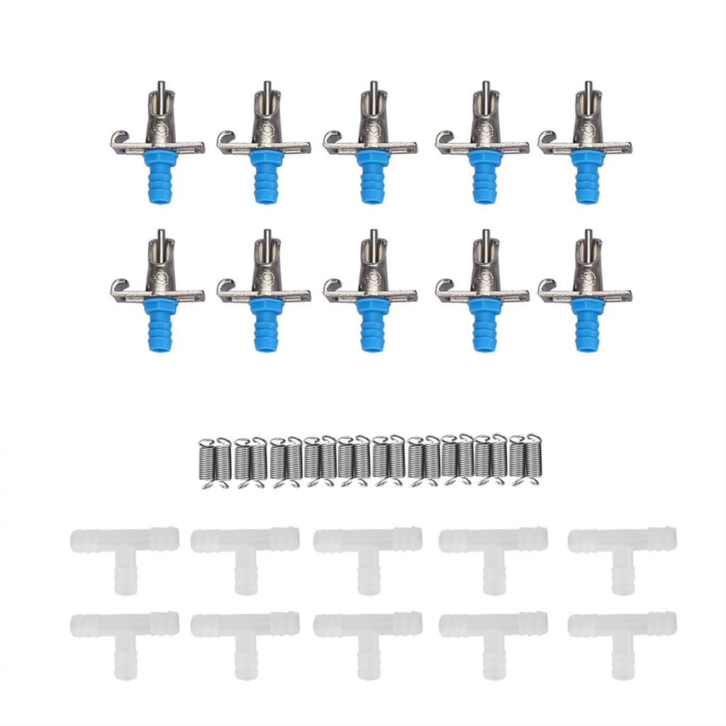 10PCS Rabbit Drinker Nipple Waterer Drinking Water Tool Double Hang Springs