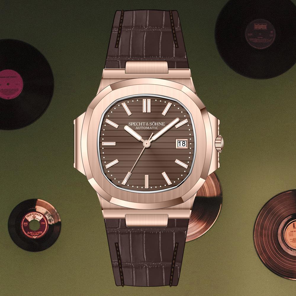 Новые Роскошные Мужские Часы Specht & Söhne 40MM Автоматические Часы для Мужчин Наручные Механические Часы из Натуральной Кожи Водонепроницаемость 50М
