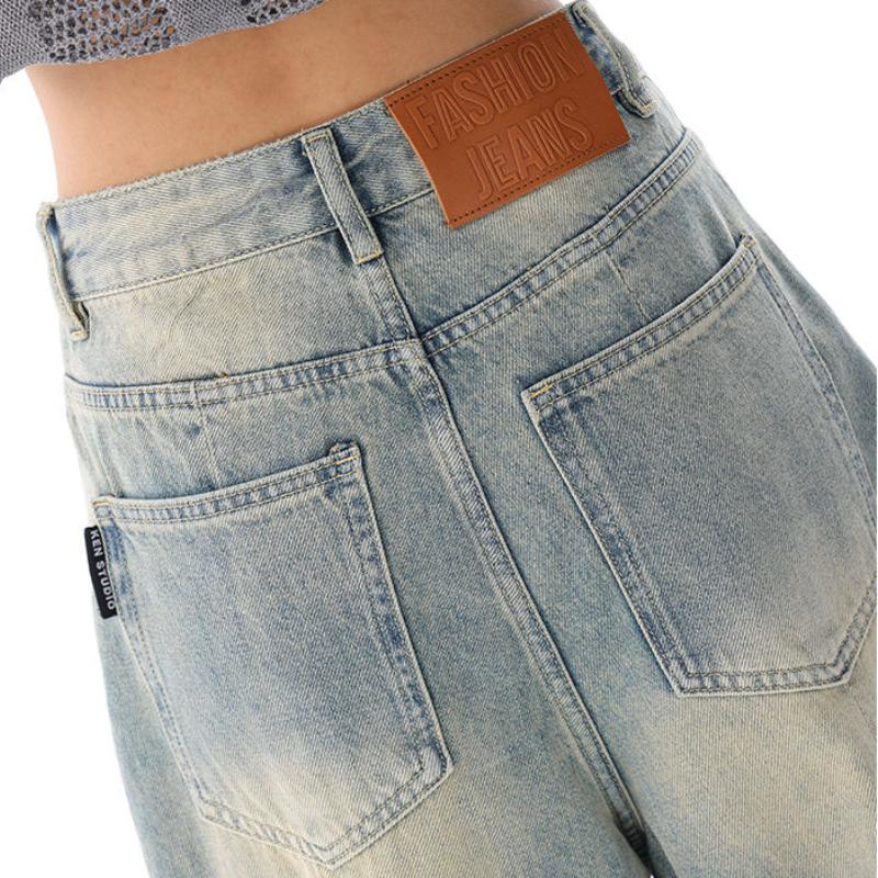 2000s Vintage Baggy Blue Jeans Women Harajuku High Waist Denim Trousers Female Retro Fashion 90s Aesthetic Wide Pants