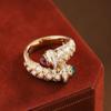French Vintage Glass Antique Treasure Ring Suitable For Women's Daily Party Fashion Jewelry