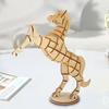 3D Деревянная модель лошади Сделай сам Ручная сборка Пазл-лошадка Игрушка для сборки Образовательная Животное Конструктор STEM Игрушка Украшение Подарки на День Рождения для Взрослых и Подростков
