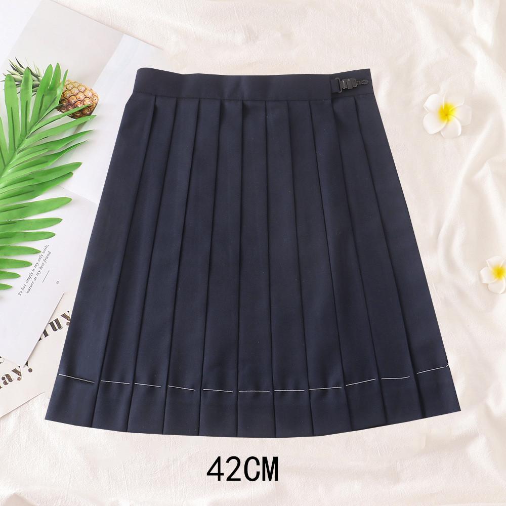 Uniform Pleated Skirt With High Waist For Students Summer College Style