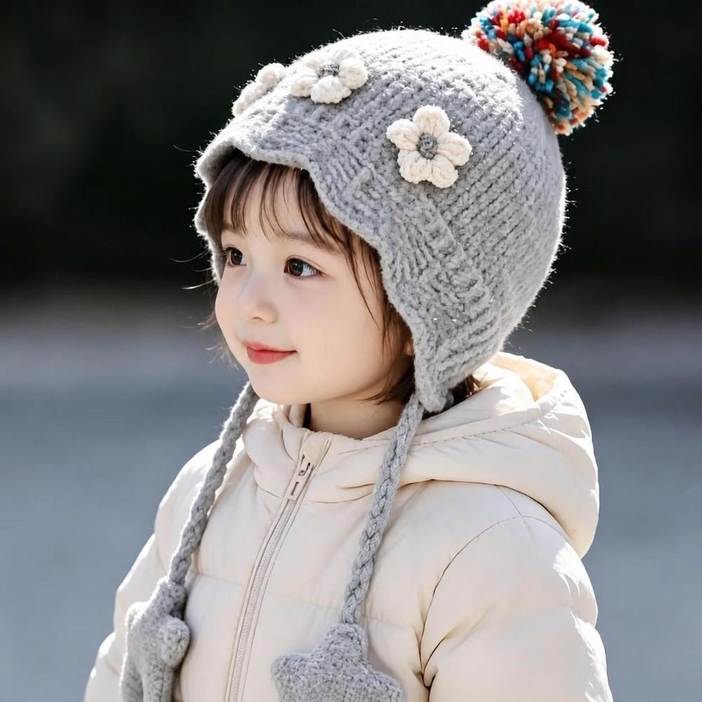 Windproof Baby Earflap Hat Thick Knitted Children Cap Comfort Toddler Bonnet Daily