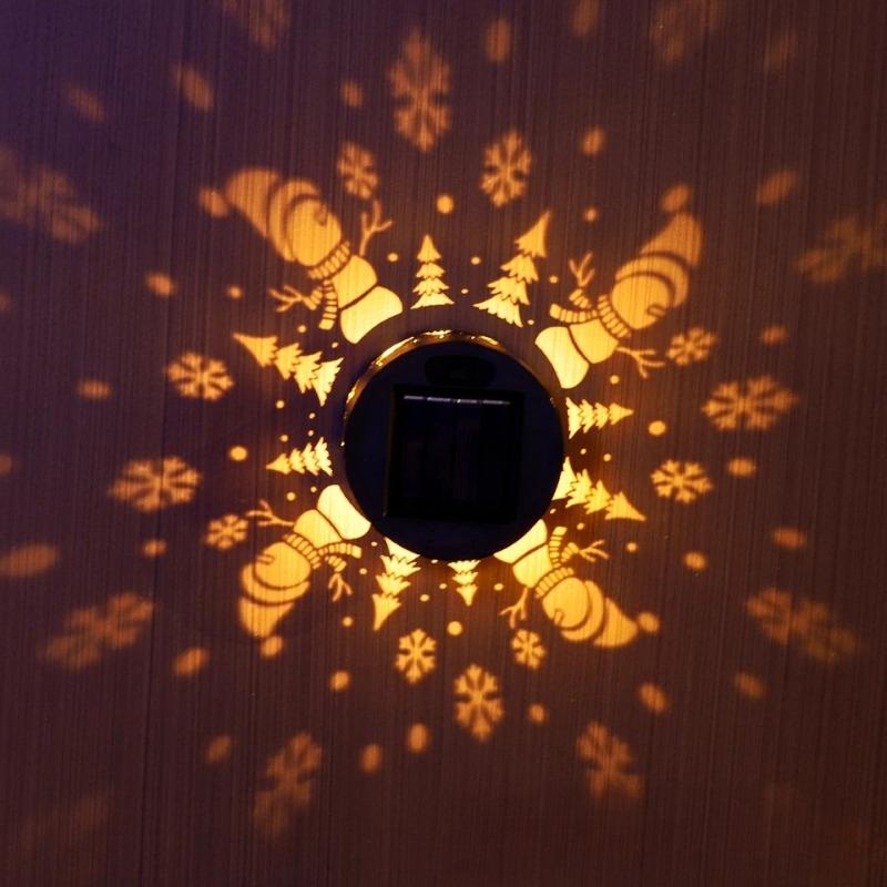 Christmas Solar Fence Wall Light Snowman Decorative Lamp for Garden Corridor Porch Waterproof Night Light Outdoor Yard Decor