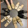 Цепочка маленький ароматный стиль плоская подошва квадратная голова сумка голова полушлепанцы женская верхняя одежда 2021 лето новый интернет-знаменитость универсальный корейский верс
