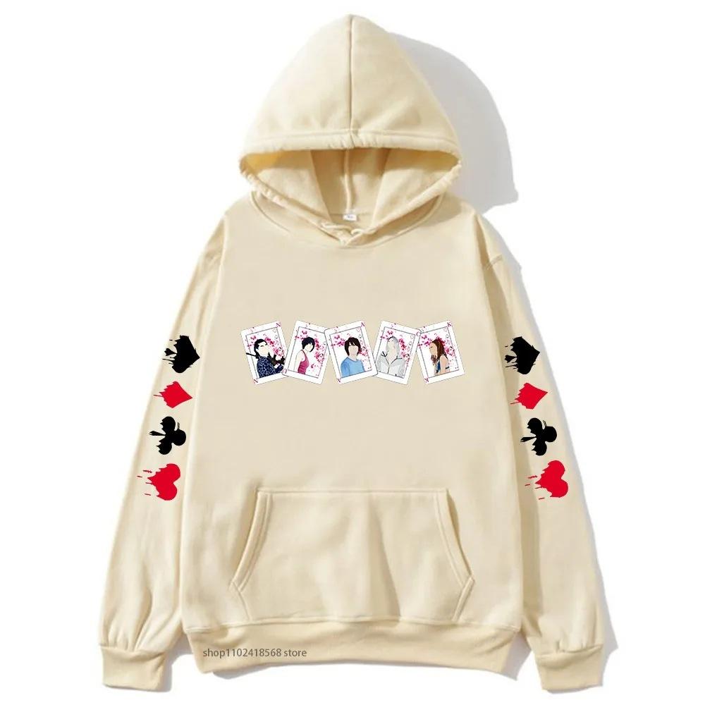 Толстовки Алиса в Пограничье для мужчин женщин Персонажи Карты Осень Зима Флис Уличная одежда