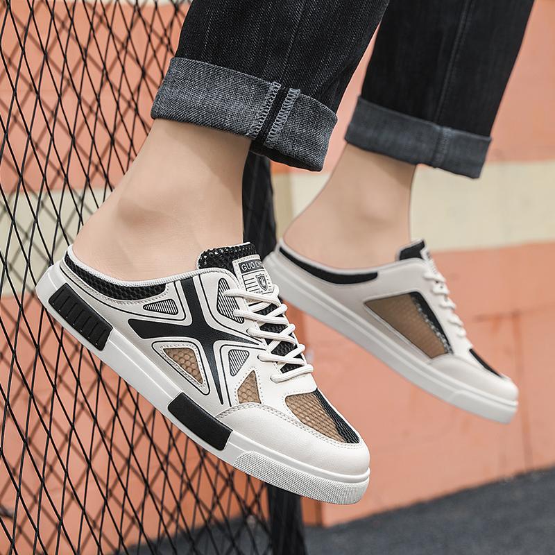 Мужская спортивная обувь, летние туфли без задника, мюли, повседневные тапочки, кроссовки больших размеров для студентов, сандалии больших размеров