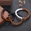 New 8mm Natural Stone Beads Wooden Beads Bracelet Men's Tiger's Eye Stone Meditation Bracelet Ladies Prayer Jewelry Yoga Gift
