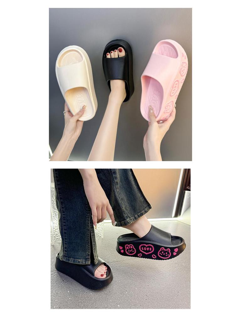 Женские тапочки из ЭВА на толстой подошве — милые, увеличивающие рост летние пляжные шлепанцы