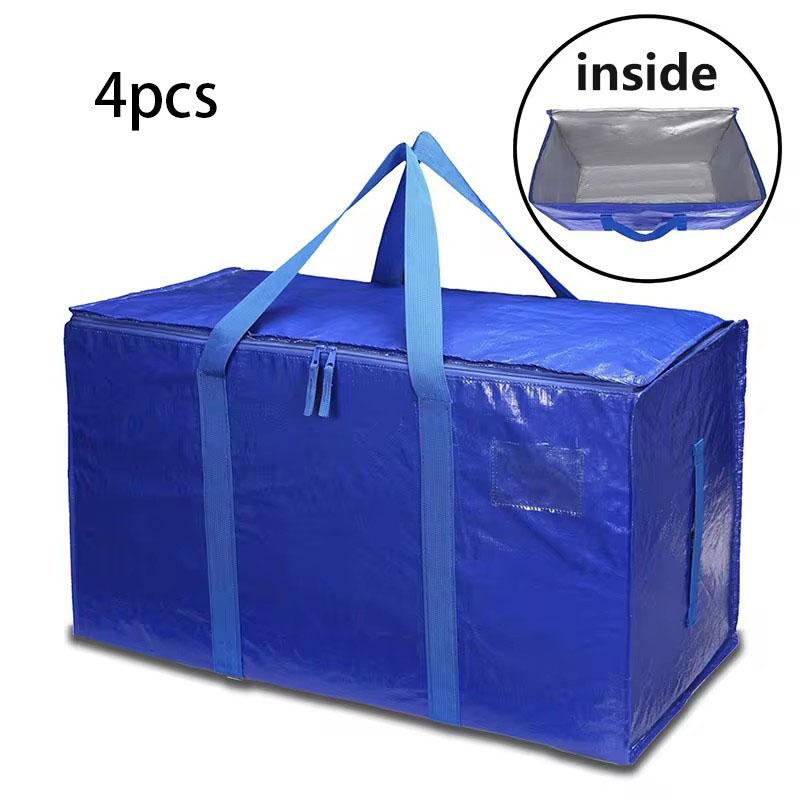 4/8/10 упаковок очень больших сумок для переезда с ручками для переноски на молнии, прочные сумки для хранения, коробки для переезда для экономии места
