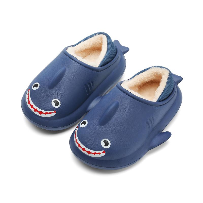 Зимние детские милые мультяшные теплые хлопковые тапочки на толстой подошве для дома и улицы хлопковые тапочки 24-35