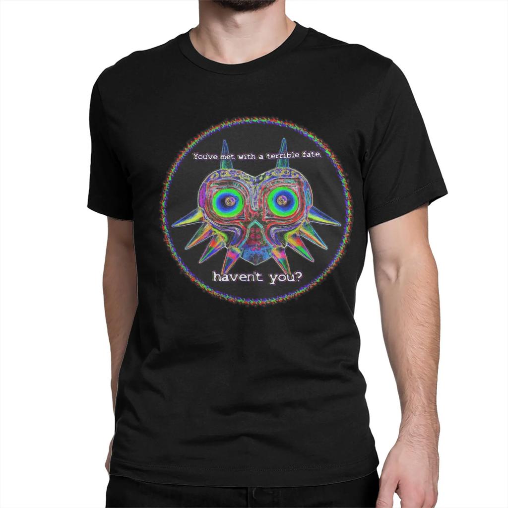 Majoras Mask Skull Kid Portrait Zeldas Legend T Shirts Unisex Unisex Cotton Novelty Tshirts Round Collar Tees Short Sleeve Tops