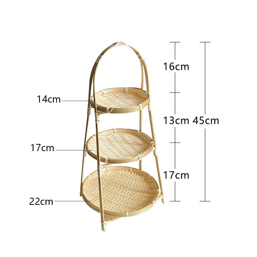 1/2/3 Tier Bamboo Weaving Baskets Weave Storage Baskets Basket Tray Snack Display Stand Home