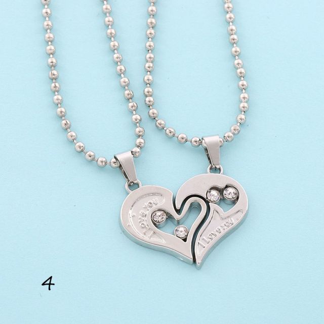 Unique Carved Design Fashion Friends Jewelry Gift Love Couple Necklace Necklace Heart -Shaped Pendant Pendant