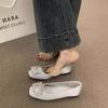 French Temperament Rhinestone Silver Flat Shoes 2025 Autumn New Fairy Style with Skirt Square Head Mary Jane Shoes Women