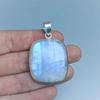 Authentic Czech Republic Moonstone Rough Gemstone 925 Solid Sterling Silver Handmade Pendant Jewelry, Statement Women Pendant , Gift For Her.