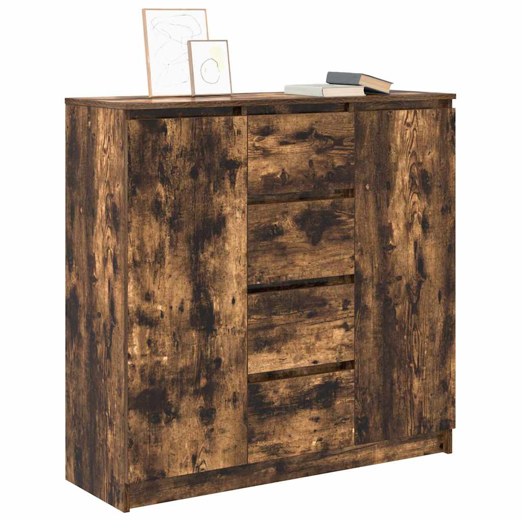Sideboard with Drawers Smoked Oak 100.5 x 35 x 98.5 cm