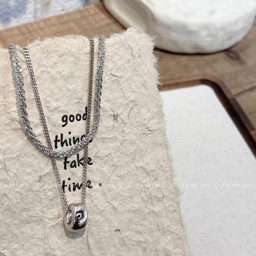 Элегантное двухслойное круглое ожерелье на ключицу — лето 2024 г., универсальный нишевый дизайн