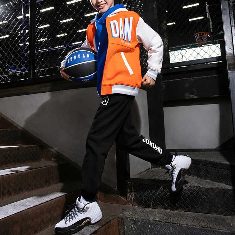 Jordan Детская вязаная куртка с принтом в виде букв и логотипа Детские куртки светло-травянисто-оранжевого цвета FJ6406-891