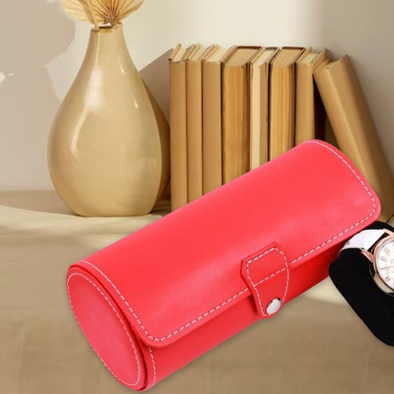 Дорожный чехол для часов, органайзер, аксессуар для мужчин, из ПУ кожи, держатель для дисплея с 3 слотами, элегантный плетеный узор