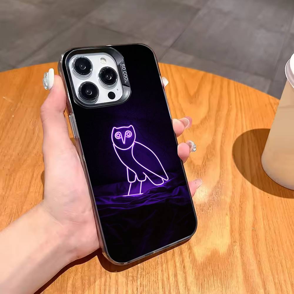 Drake O-OvO O-OWL Phone Case For iPhone17,16,15,14,13,12,11,Pro,MAX Gray Matte Silicone Black Cover