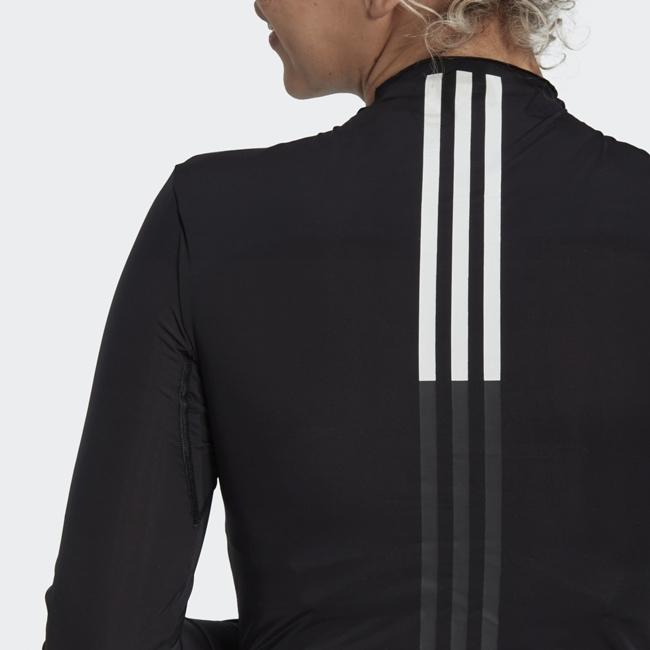 Adidas New Long Sleeve T-Shirt With Logo On High Collar Women Tops Black HM2838