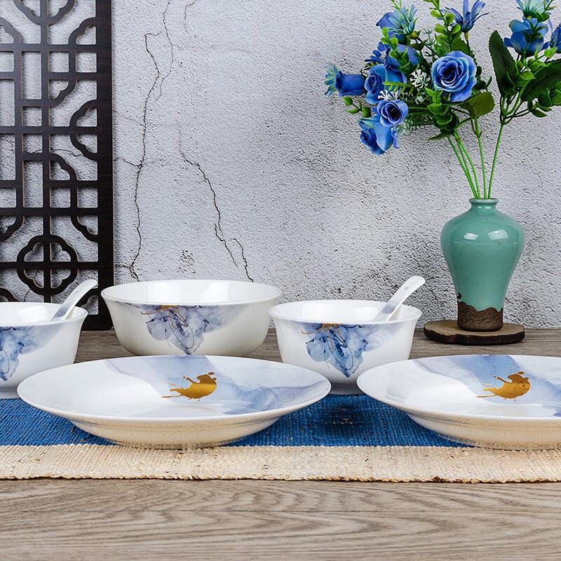 Jingxun 20-Piece Chinese Ceramic Dinnerware Set