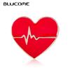 Red Enamel Love Heartbeat Shape Brooch Corsage Doctor Nurse Hospital Badge Special Design Hearts Brooches Collar Clip